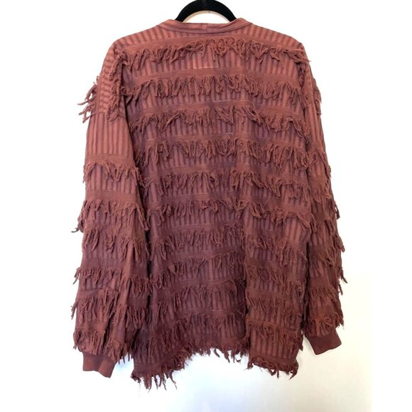 Vintage Paula Sweet Muslin Mink Fringe Jacket Two Button Fringe Size Medium - Picture 4 of 9